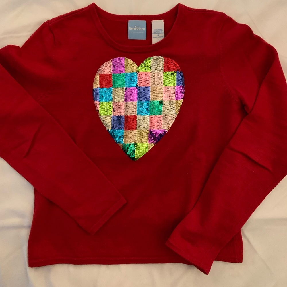 Smitten by Michael Simon sequined heart sweater ….size M….